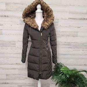Cole Haan Signature Fur Down Feather Puffer Coat